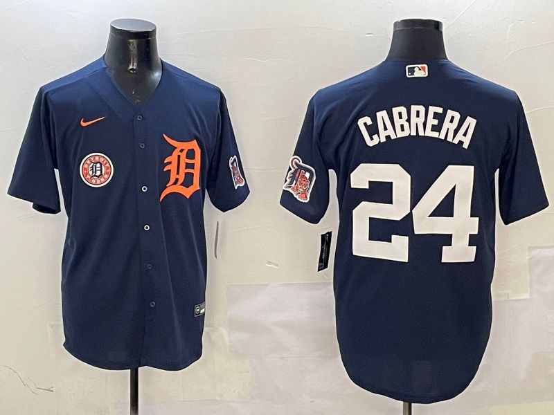 Men Detroit Tigers #24 Cabrera Drak Blue Game 2025 Nike MLB Jersey style 3115->detroit tigers->MLB Jersey